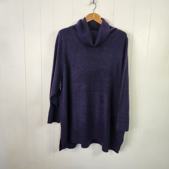 Penningtons Purple Cowl Neck Long Sleeve Soft Fuzzy Tunic Sweater Plus Size 4X - Picture 2 of 9